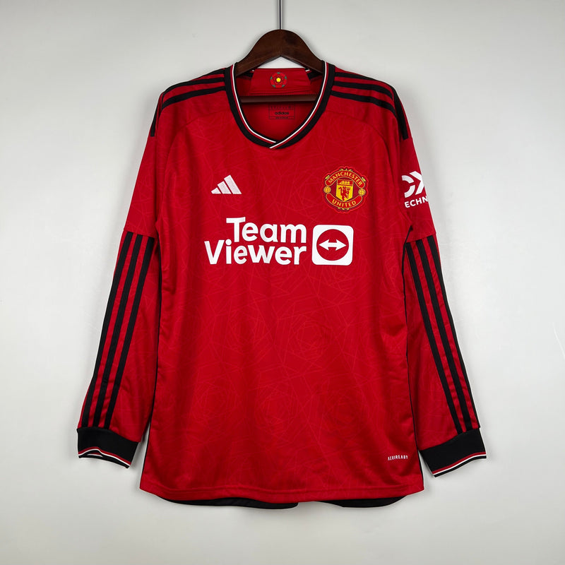 Camisa I Adidas Manchester United 23/24 - Manga Longa