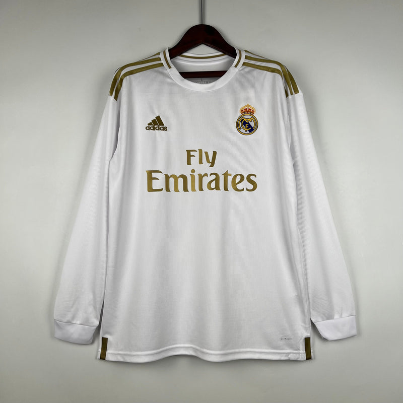 Camisa Adidas Real Madrid I 19/20 - Retrô Manga Longa