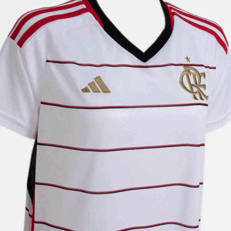 camisa do flamengo mengão feminina branca dourado 2023